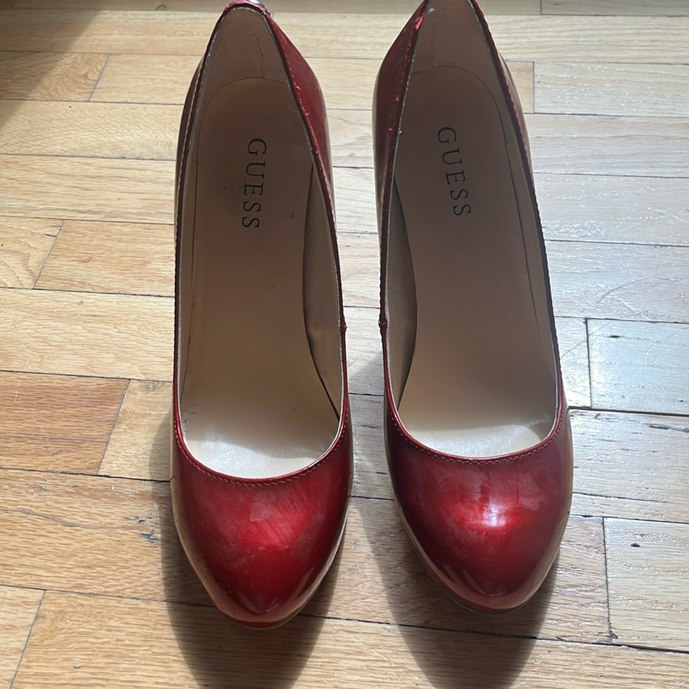 Lightly Worn Guess Ruby Red Heels - image 1